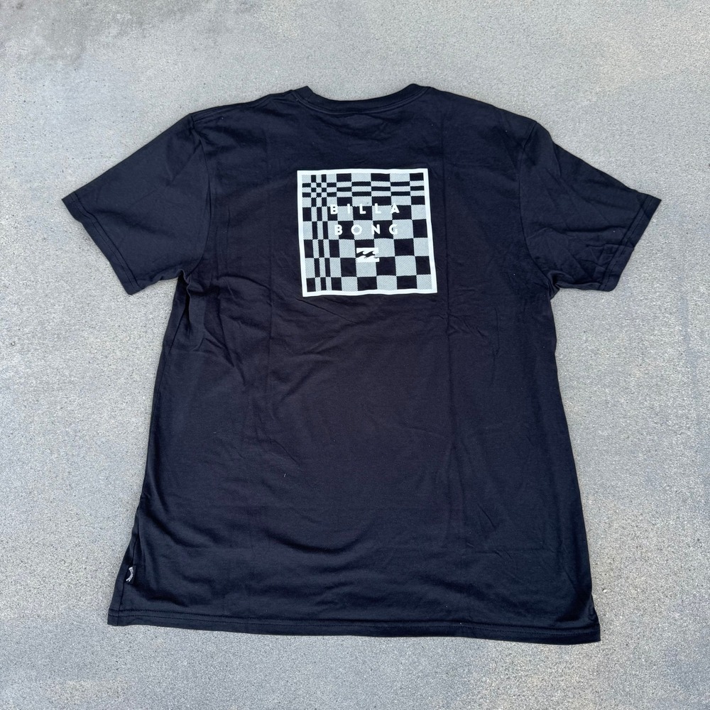 Billabong Mens Stacked Fill‎ Graphic T-Shirt Black Large NWT
